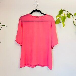Braemar by Jeremy Scott Vintage Lightweight Short Sleeve Pink Blouse Women's L